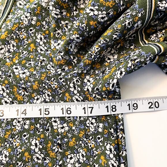 Max Studio Tiered Floral Long Sleeves Dress Sz‎ XS Relaxed Fit Green Multicolor - Picture 13 of 14